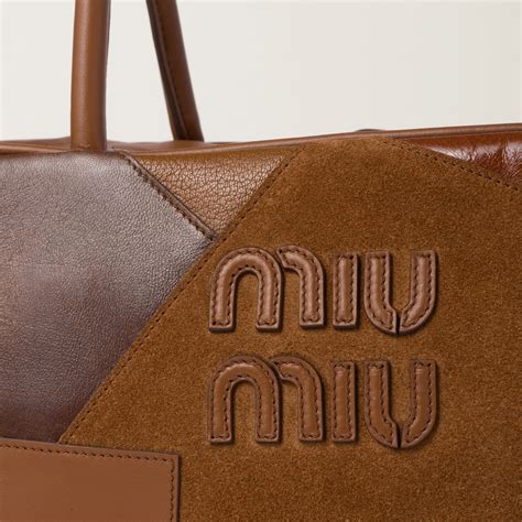 miu miu leather patchwork bag